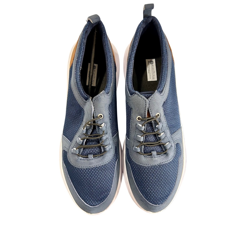 Bradford Exchange Mens Blue Mesh Walking Sneakers Bungee Lace Shoes Size 11.5